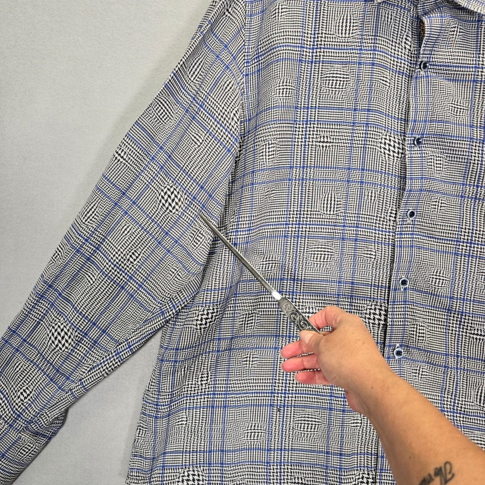 ROBERT GRAHAM Men's Dash Art Long Sleeve Button Up XXL 2XL Gray Blue - Picture 10 of 13